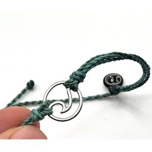 Puro Vida Blue Wave Beaded Bracelet Slide Knot 5in to 10in